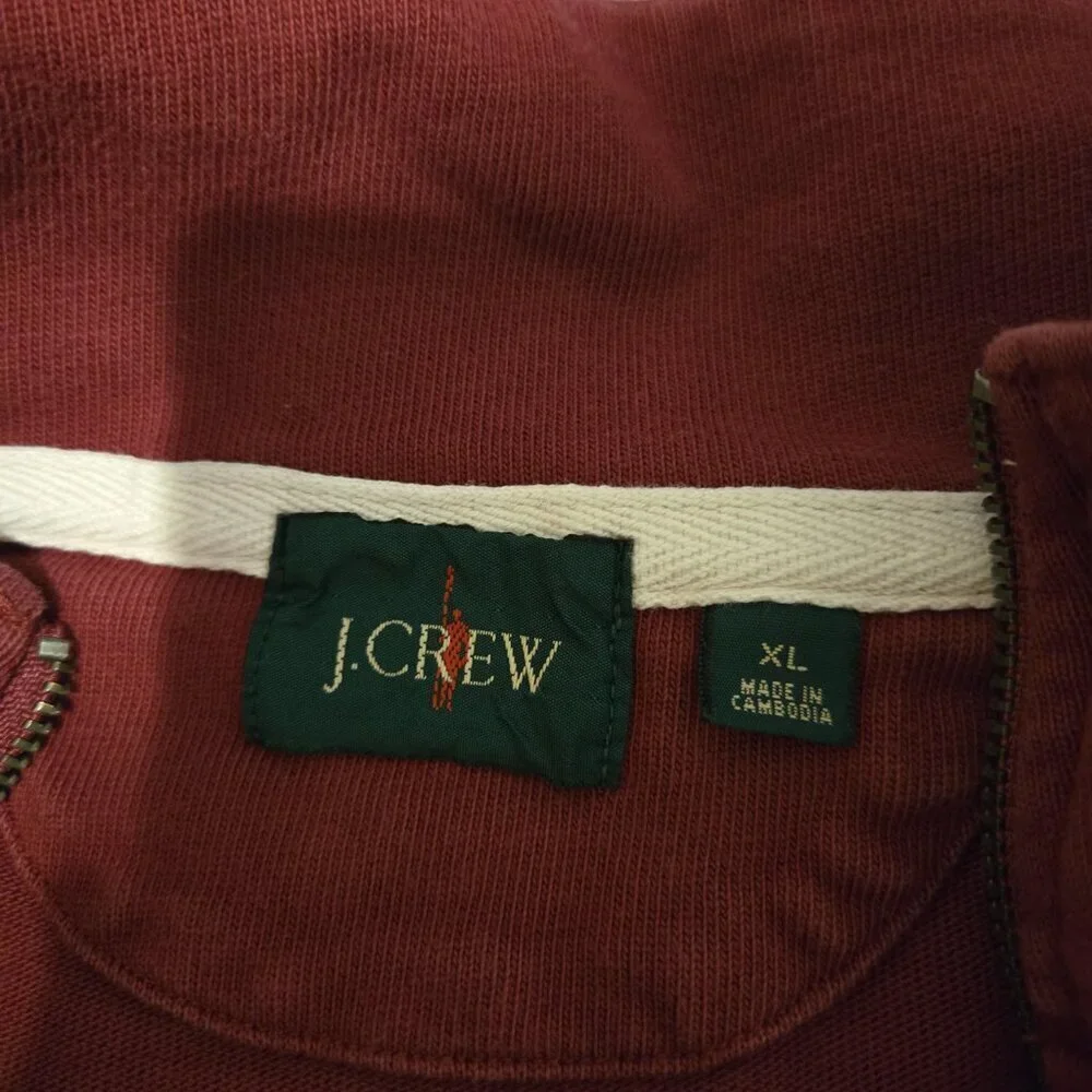J Crew Half Zip Rugby Shirt Maroon XL
